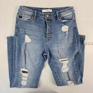 KanCan KC7131M‎ Women’s Distressed High Rise Straight Leg Jeans Button Fly 9/28